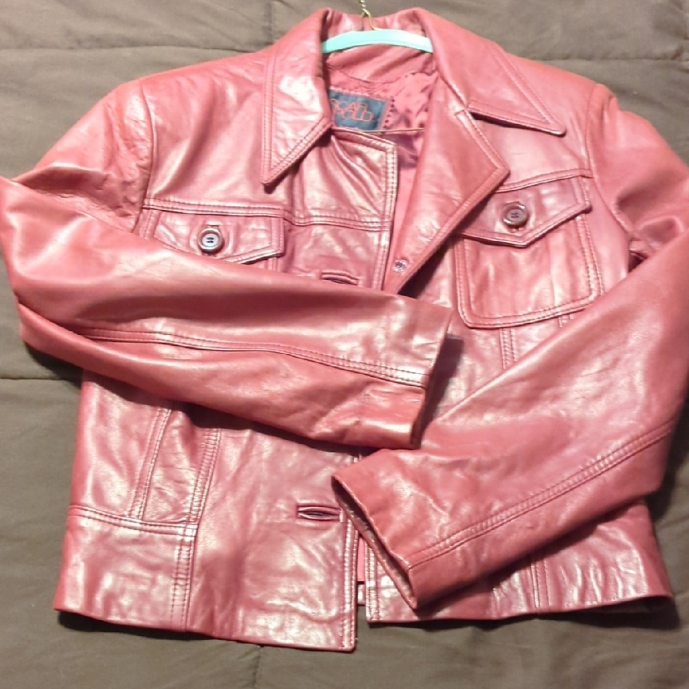 Women's Red Leather Jacket